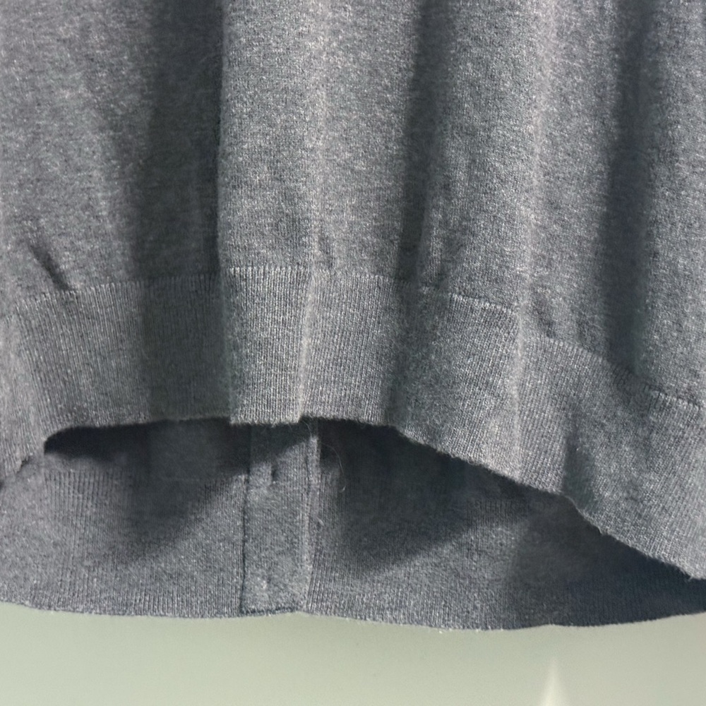 Talbots Pima Cotton Cardigan 1X Gray Button Front Lightweight Sweater - Picture 12 of 17